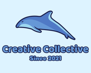 Blue Diving Dolphin logo design