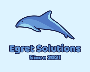 Blue Diving Dolphin logo design