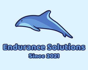 Blue Diving Dolphin logo design