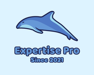 Blue Diving Dolphin logo design