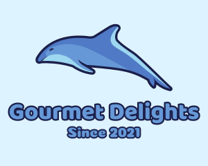 Blue Diving Dolphin logo design