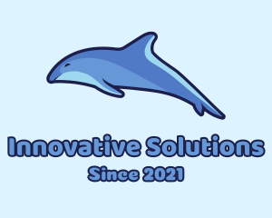 Blue Diving Dolphin logo design