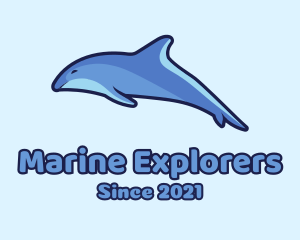 Blue Diving Dolphin logo design