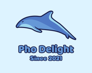 Blue Diving Dolphin logo design