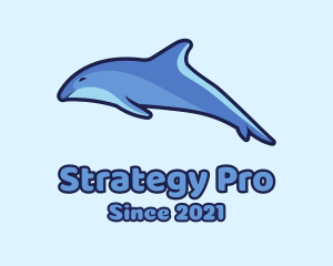 Blue Diving Dolphin logo design