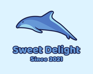 Blue Diving Dolphin logo design