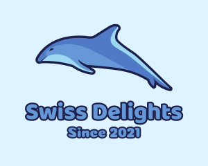 Blue Diving Dolphin logo design