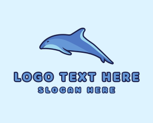 Blue Diving Dolphin logo design