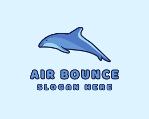 Blue Diving Dolphin logo design