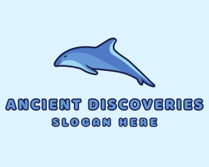 Blue Diving Dolphin logo design