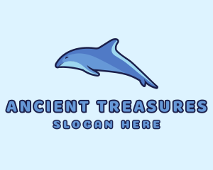 Blue Diving Dolphin logo design