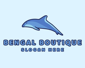 Blue Diving Dolphin logo design