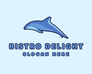 Blue Diving Dolphin logo design