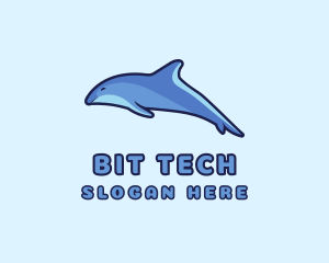 Blue Diving Dolphin logo design