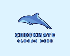 Blue Diving Dolphin logo design