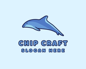 Blue Diving Dolphin logo design