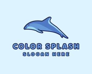 Blue Diving Dolphin logo design