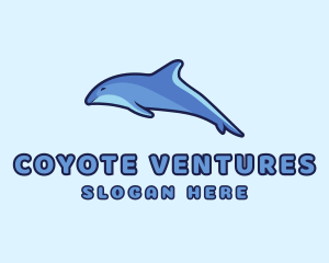 Blue Diving Dolphin logo design