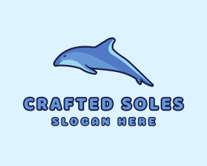 Blue Diving Dolphin logo design