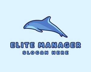 Blue Diving Dolphin logo design