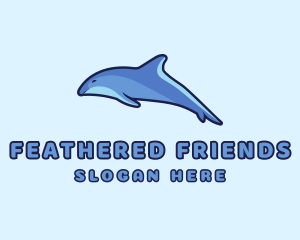 Blue Diving Dolphin logo design