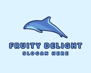 Blue Diving Dolphin logo design