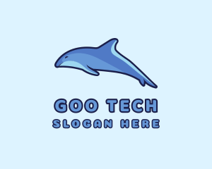 Blue Diving Dolphin logo design