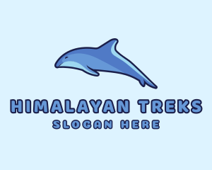 Blue Diving Dolphin logo design