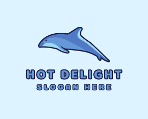 Blue Diving Dolphin logo design