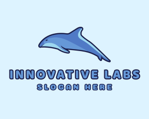 Blue Diving Dolphin logo design