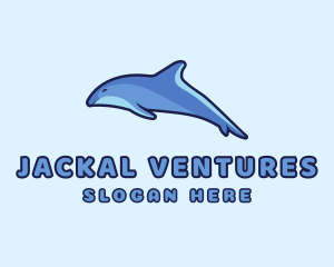 Blue Diving Dolphin logo design