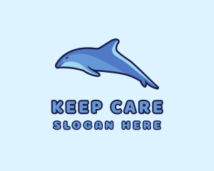 Blue Diving Dolphin logo design