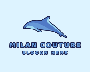 Blue Diving Dolphin logo design