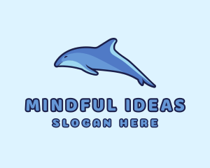 Blue Diving Dolphin logo design