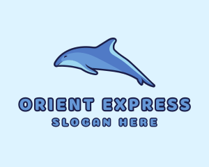 Blue Diving Dolphin logo design