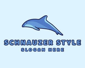 Blue Diving Dolphin logo design