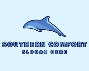 Blue Diving Dolphin logo design