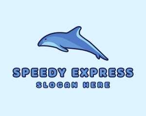 Blue Diving Dolphin logo design