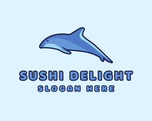 Blue Diving Dolphin logo design