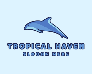 Blue Diving Dolphin logo design