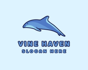 Blue Diving Dolphin logo design