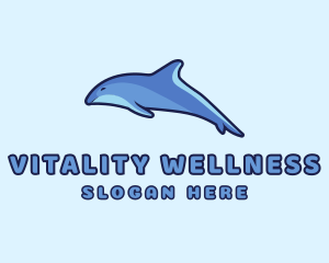 Blue Diving Dolphin logo design