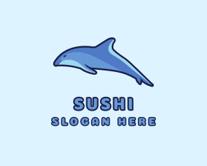 Blue Diving Dolphin logo design