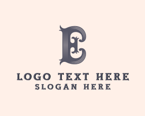 Boutique - Creative Seamstress Boutique Letter E logo design