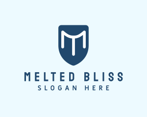 Blue Shield Letter M logo design