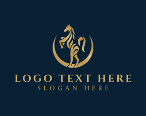 Equine Massage - Mustang Horse Cavalry logo design