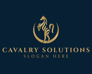 Mustang Horse Cavalry logo design