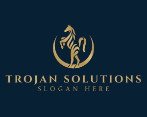Trojan - Mustang Horse Cavalry logo design