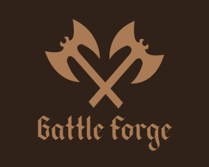 Medieval Battle Axe  logo design