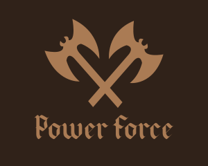Aggressive - Medieval Battle Axe logo design